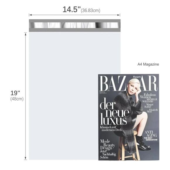 25pcs Poly Mailers 14.5"×19" inch WHITE- Premium shipping Bag - Picture 1 of 3